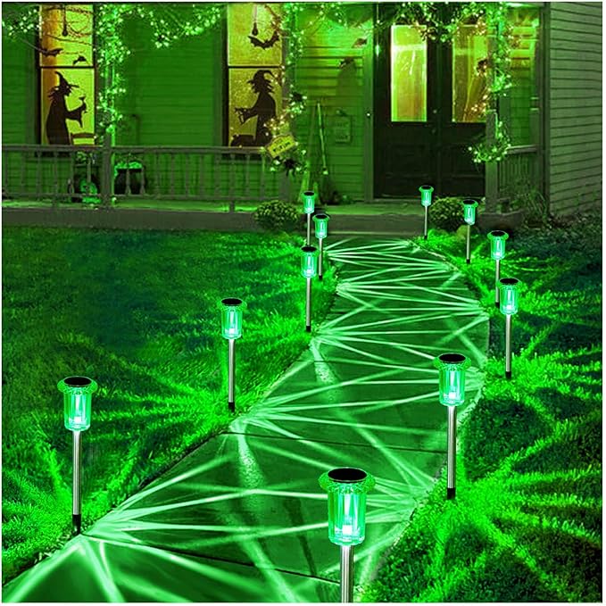 St Patricks Day Decorations Solar Lights Outdoor 10 Pack Solar Pathway Lights - Image 7