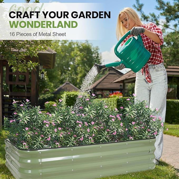 G GOOD GAIN 4-in-1 Adjustable Raised Garden Bed Kit | Galvanized Planter Boxes - Image 2