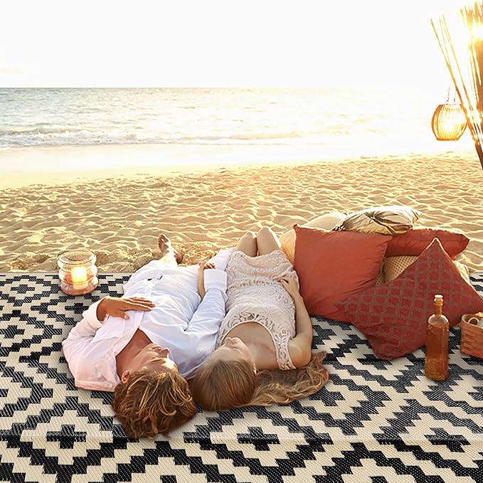 SAND MINE Waterproof Outdoor Rug 5x8 ft, Plastic Reversible Rug, Modern Area Rug - Image 7