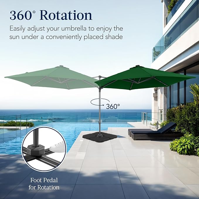 Best Choice Products 10ft Solar LED Offset Cantilever Hanging Market Patio - Image 3