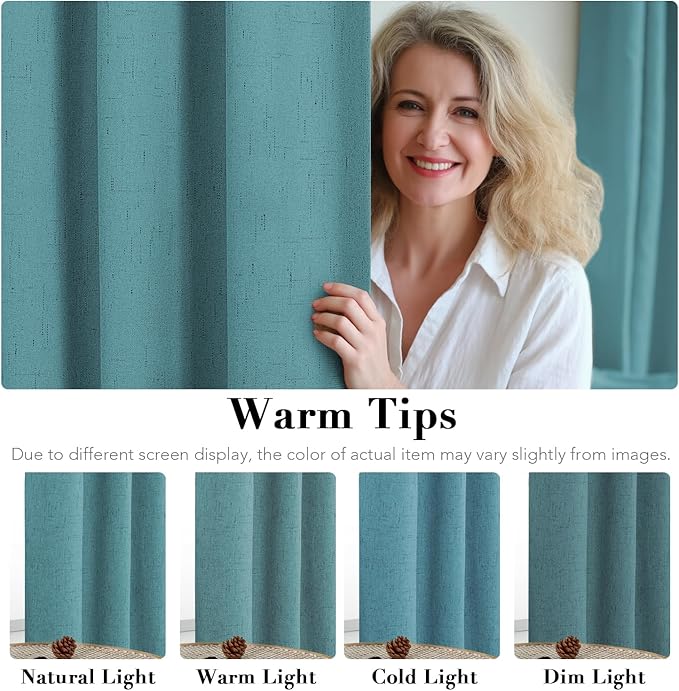 H.VERSAILTEX Linen Blackout Curtains Durable Thick Textured Linen Look 100% - Image 6