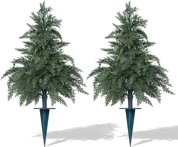 Artificial Cypress Topiary Cedar Trees by FEELTHENEWWORLD