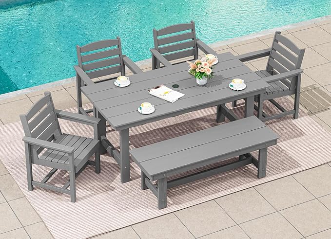 SERWALL 67" Outdoor Dining Table - Image 6