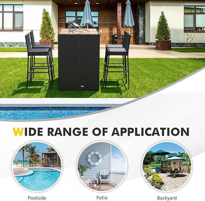 RELAX4LIFE 5-Piece Outdoor Bar Set - Image 7