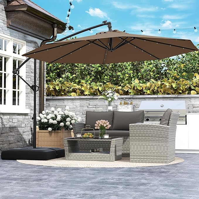 Tangkula 10ft Solar LED Patio Umbrella - Image 3