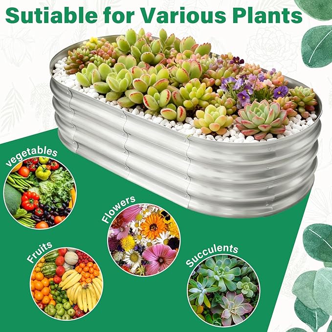 TATAANTY Galvanized Raised Garden Bed - Image 3