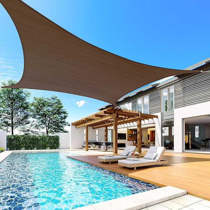 Quictent 20x16ft 185G HDPE Rectangle Sun Shade Sail Canopy 98% UV Block Outdoor - Image 9