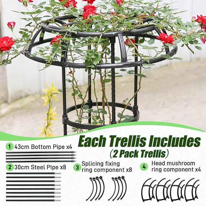 Garden Trellis for Climbing Plants Outdoor, 41.3 Inch Mushroom Top Trellis for - Image 4