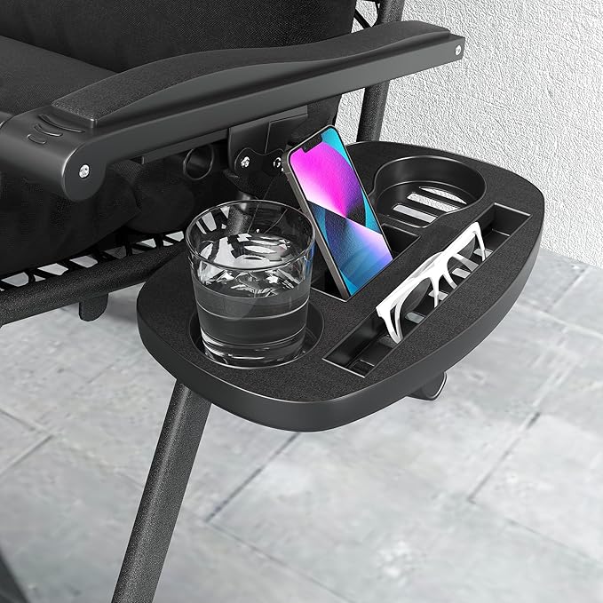 Outsunny Zero Gravity Chairs Set of 2, Reclining Folding Zero Gravity Lounge - Image 9