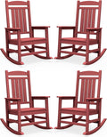 SERWALL Patio Rocking Chairs Set of 4, HDPE Outdoor Rockers by SERWALL
