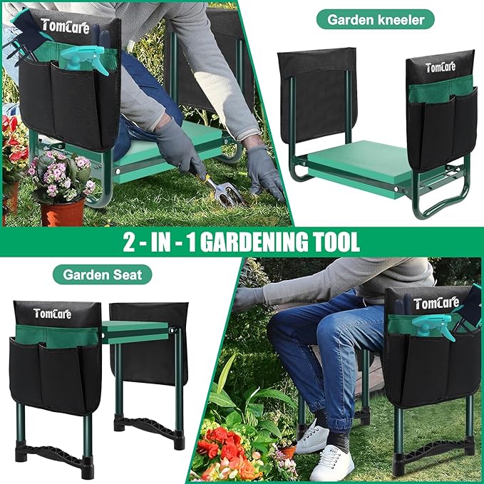 TomCare Garden Kneeler and Seat 10.64” Wider Larger Soft Kneeling Pad Garden - Image 5