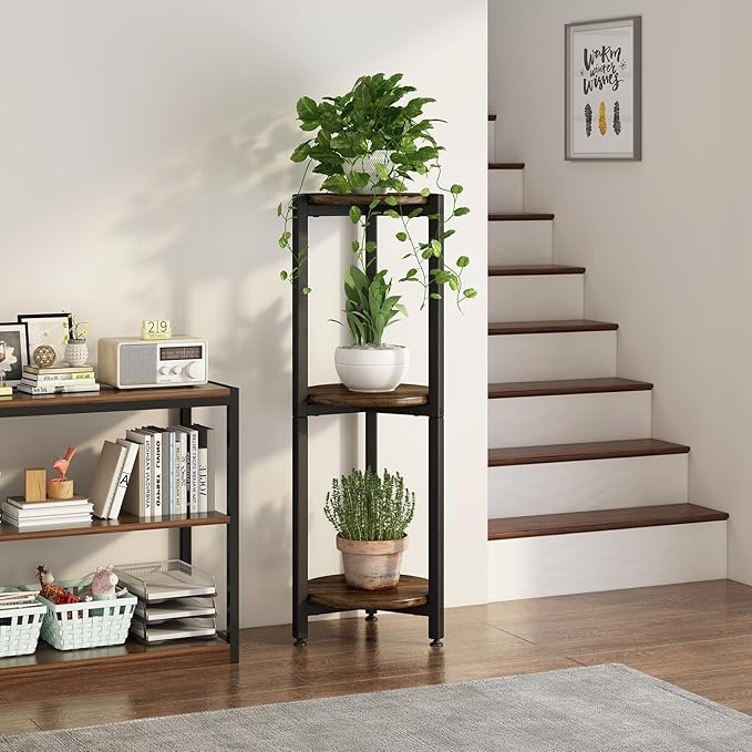 Plant Stand Indoor Corner Tall 3 Tier Metal Modern Flower Storage Plant Shelf - Image 3