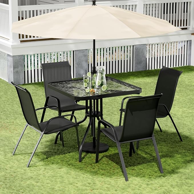Arlopu 5 Piece Outdoor Patio Dining Set, Porch Furniture - Image 9