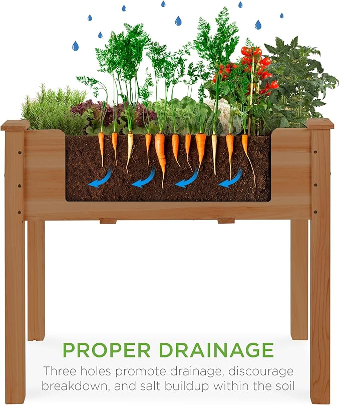 Best Choice Products 34x18x30in Raised Garden Bed, Elevated Wood Planter Box - Image 4