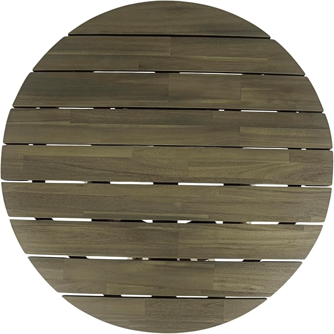 Merax Patio Outdoor Acacia Wood Round Coffee Table - Image 5