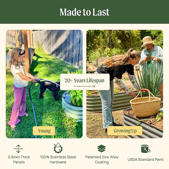 32" Extra Tall Raised Garden Bed Kits, 3.5 x 5 x 2.7ft Raised Planter Box - Image 6