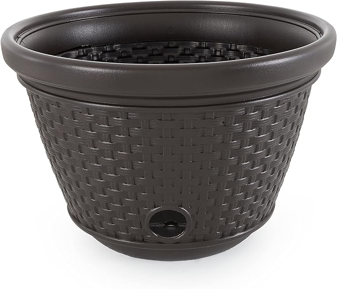 Suncast 6 Pack Decorative Wicker Garden Hose Holder Pot - Image 3