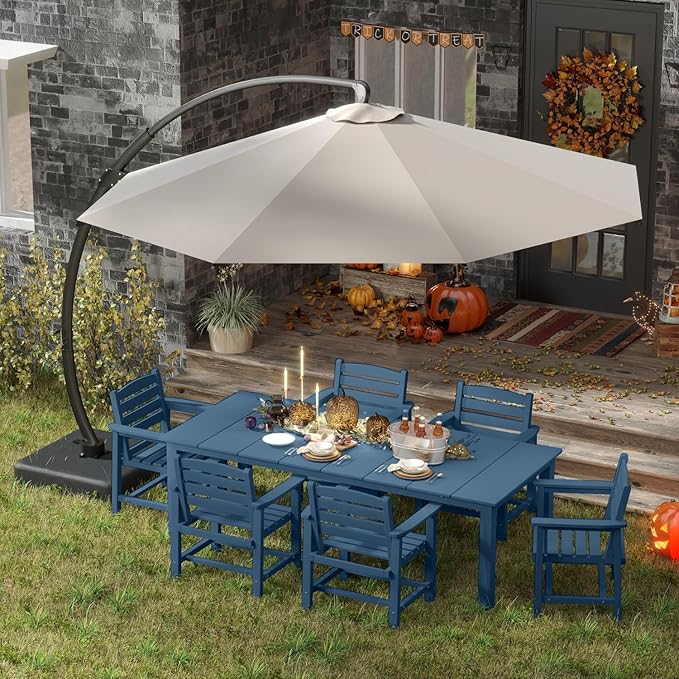 7-Piece Black Outdoor Dining Set - Image 7