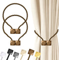 Hion Magnetic Curtain Tiebacks Dark Brown 2pcs, Curtain Tiebacks Buckles by Hion