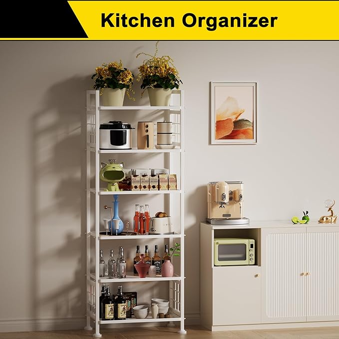 GIOTORENT 6-Wire Garage Shelving Storage Shelves, Metal Shelving Unit Pantry - Image 2