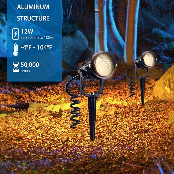 SUNVIE Outdoor Landscape LED Lighting 12W Waterproof Garden Lights COB Led - Image 4