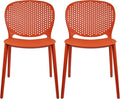 2xhome Set of 2 Patio Dining Chairs | Modern Stackable Outdoor Pool Side Chair by 2xhome