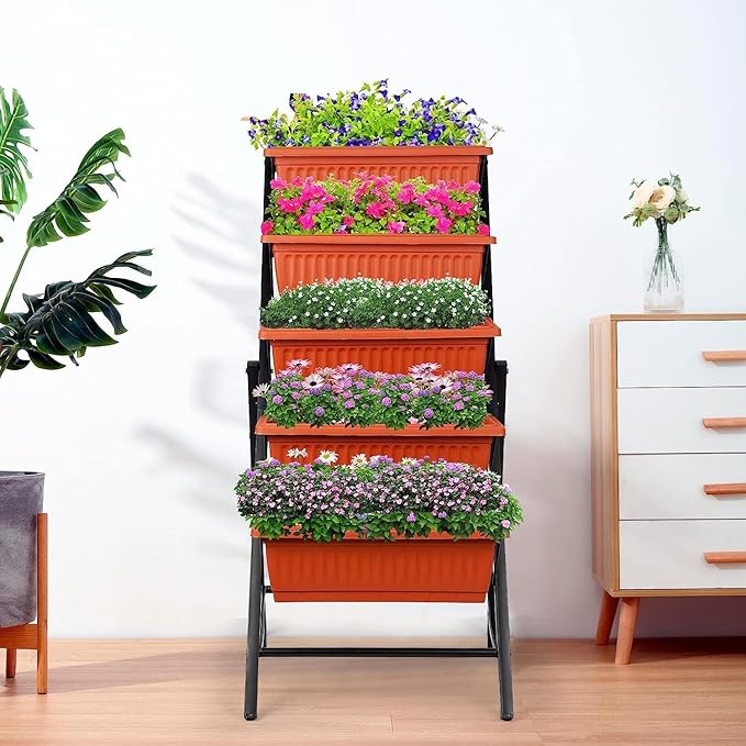 Homdox 5-Tier Elevated Garden Bed- Freestanding Vertical Raised Bed - Image 8