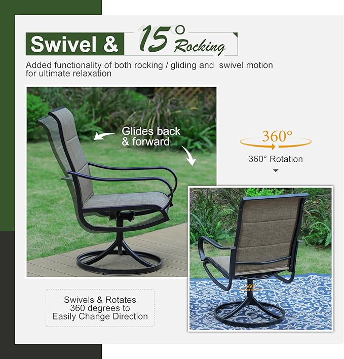 Sophia & William 7 Pieces Patio Dining Set Outdoor Metal Furniture Set - Image 4