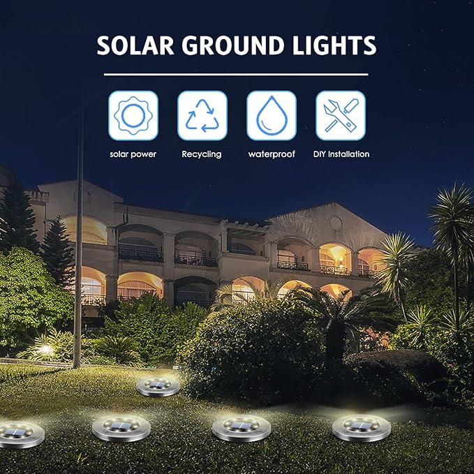 4.6inch Solar Lights Outdoor Waterproof, Solar Garden Lights Landscape Lighting - Image 6