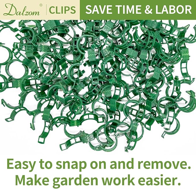 Dalzom® 300Pcs Tomato Clips, Plastic Trellis Clips Plant Support Clips - Image 5
