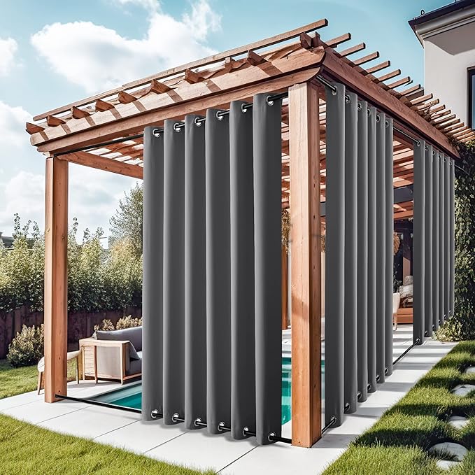 NICETOWN Gazebo Curtains for Patio Waterproof Extra Wide 2 Panels, W84 x L84 by NICETOWN