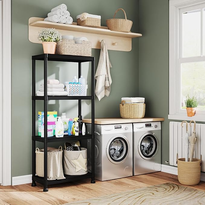 Plastic Storage Shelves, 11.8" D x 23.62" W x 52.56" H Plastic Shelves - Image 2
