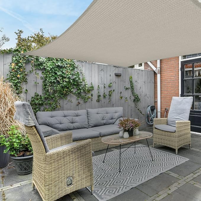 AsterOutdoor Sun Shade Sail Rectangle 16' x 20' UV Block Canopy - Image 8