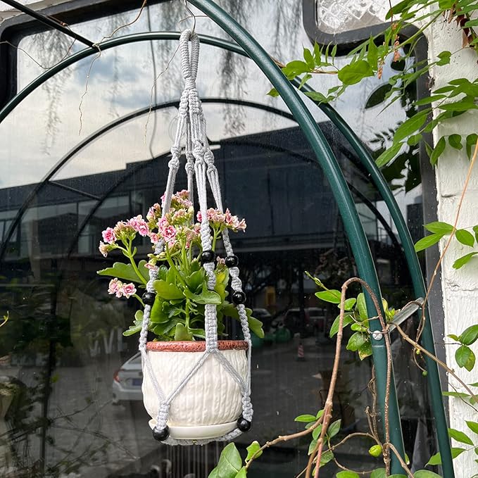 RIFNY Macrame Plant Hanger for 5 to 10 Inch Plant Pots, 35 Inch Indoor Handmade - Image 6