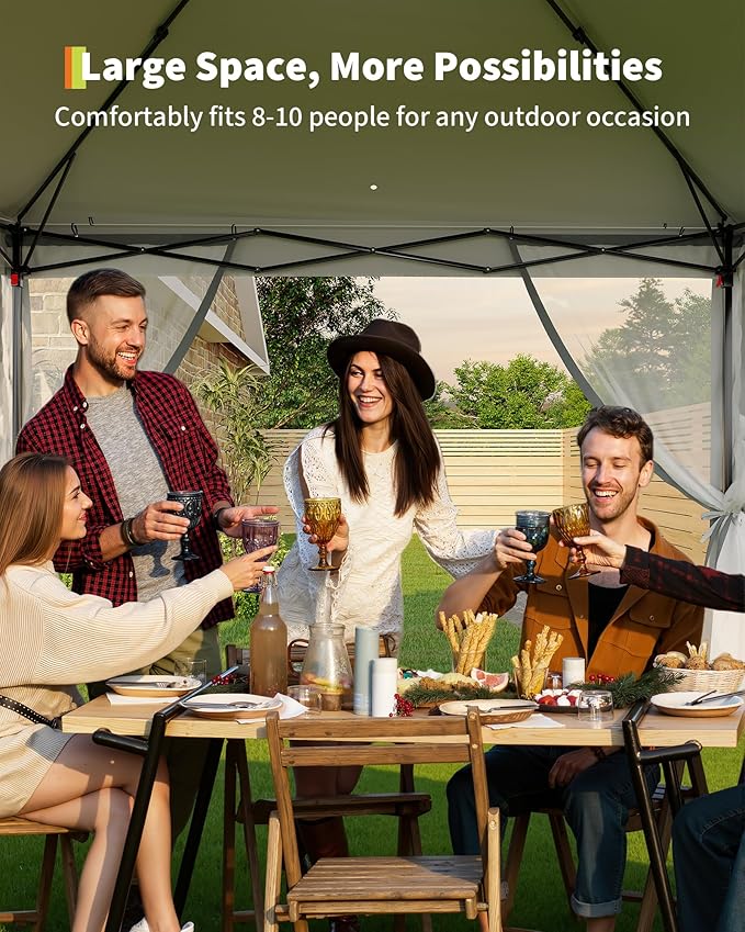 11'x11 Pop-Up Gazebo, Instant Outdoor Canopy Tent - Image 5