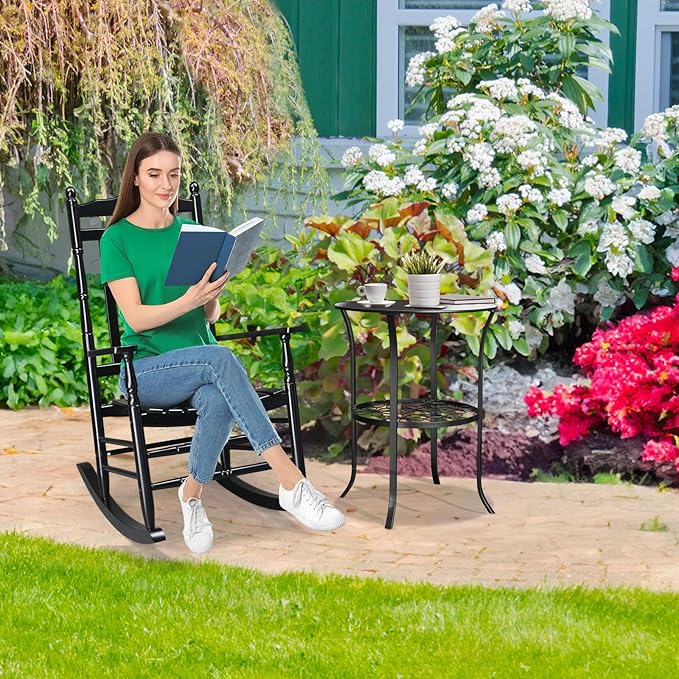 VINGLI Wooden Rocking Chair, Outdoor Chair - Image 2