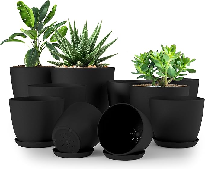 Utopia Home - Plant Pots Indoor - 7/6.6/6/5.3/4.8 Inches Home Decor Flower Pots by UTOPIAHOME