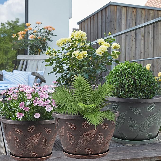 11 inch Plant Pot, 3 Pack Large Pots - Image 7
