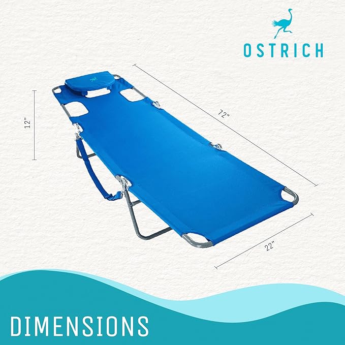 Ostrich Beach Lounge Chair, Folding & Reclining Outdoor Chaise Lounger - Image 3