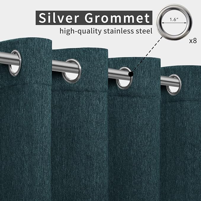 Easy-Going Linen Look Outdoor Curtains Waterproof Windproof Porch Curtains - Image 3