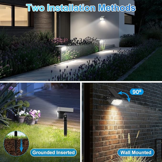 Solar Spot Lights Outdoor, Solar Lights Outdoor IP65 Waterproof, 3 Modes Solar - Image 4