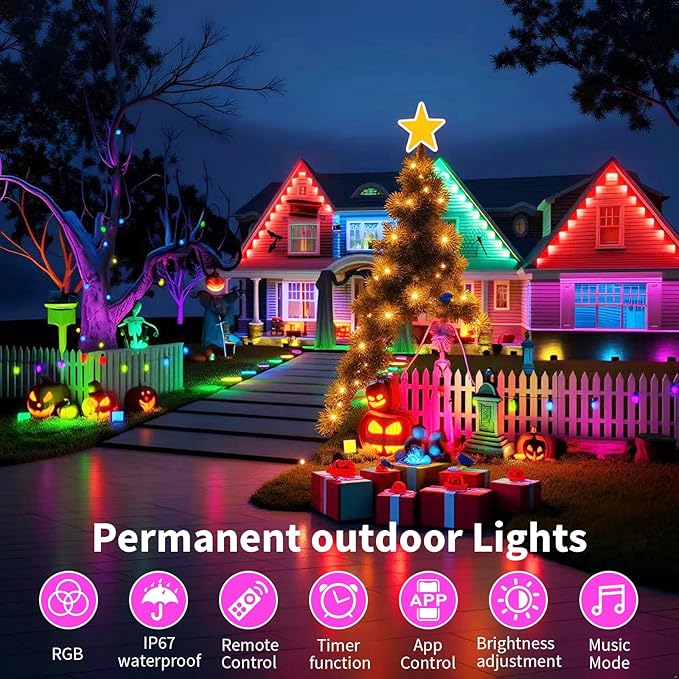 Permanent Outdoor Lights, 50ft Smart Eave Lights - Image 5