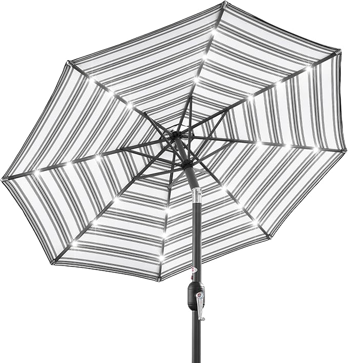 Best Choice Products 10ft Solar Polyester LED Lighted Patio Umbrella w/Tilt by BestChoiceProducts