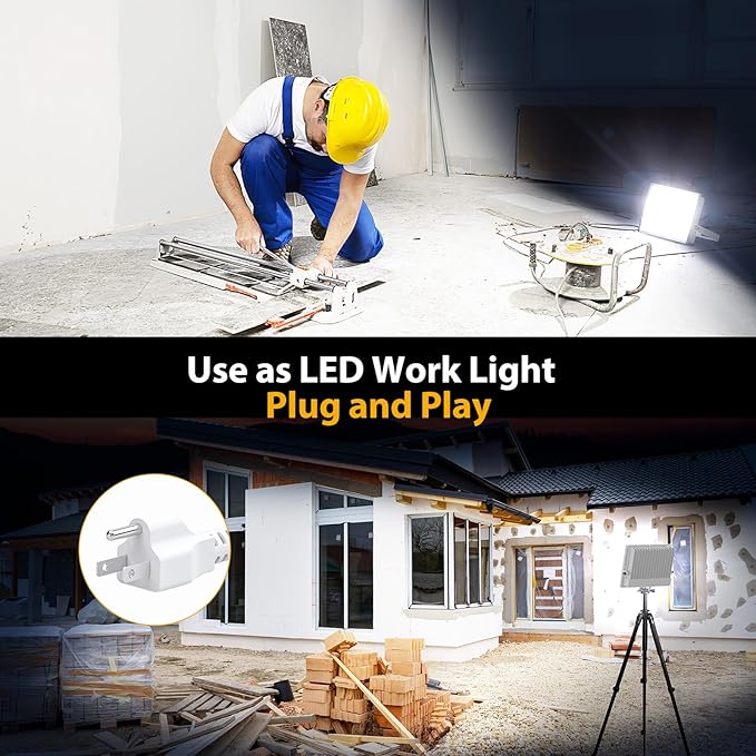 Onforu 120W Flood Lights Outdoor, 12000lm White LED Work Light - Image 4