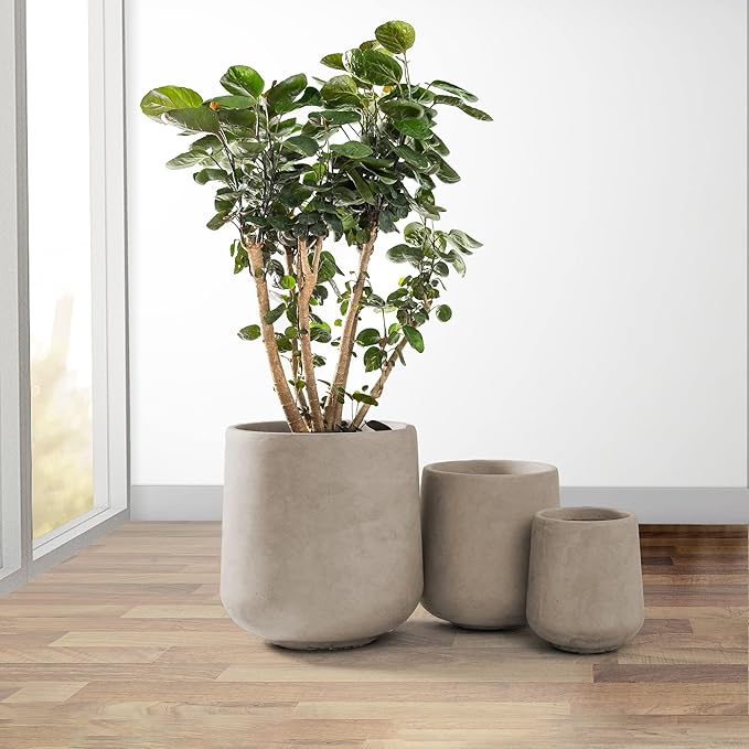 Kante 15.3"+11.6"+8.2" Dia Round Concrete Planter, Large Outdoor Indoor Planter - Image 7