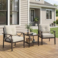 RoyalCraft Outdoor Patio Furniture Set, 3 Pieces Metal Patio Conversation Set by Bringyoubetterlife