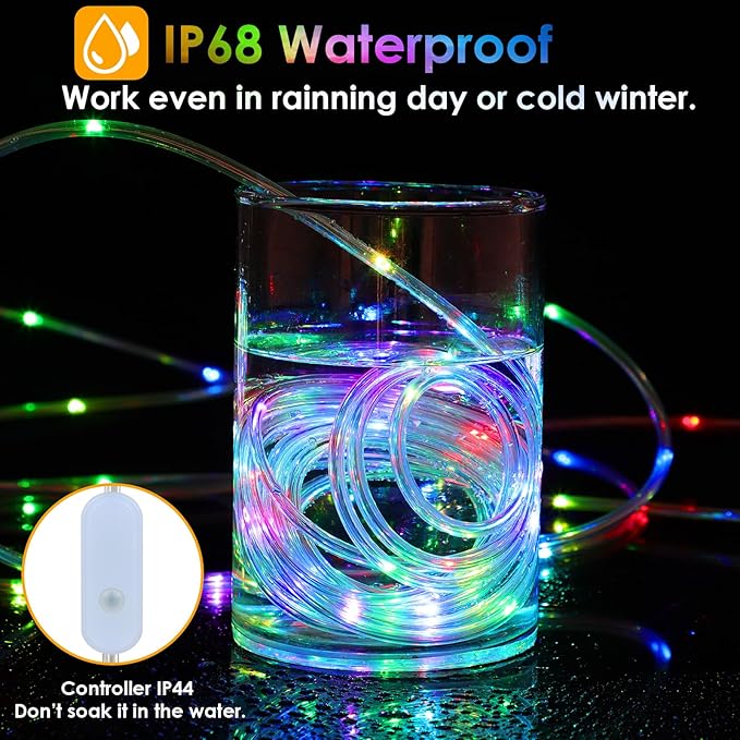 200Ft Rope Lights Outdoor, 18 Colors Changing 610 LED String Lights Plug in - Image 3