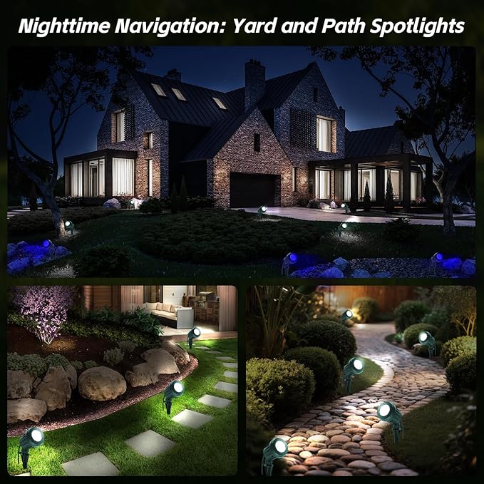 Spotlight Outdoor – 120V Plug-In, 6500K Cool White LED Landscape Lighting - Image 4