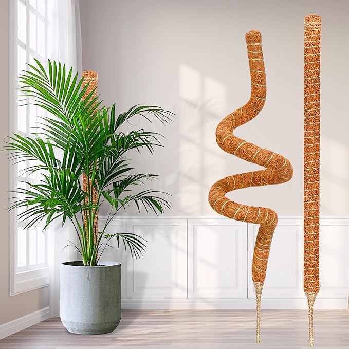 2 Pack 60 Inch Moss Pole Monstera Plant Support, Coir Moss Poles - Image 4
