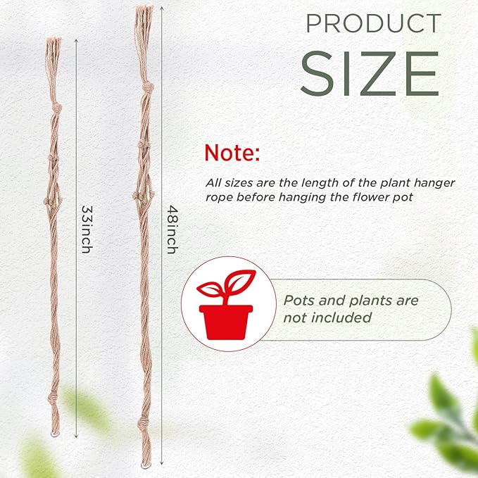 EBOOT 2 Pack 33 48 Inch Large Macrame Plant Hanger Rope to Hang Flower Pot - Image 2